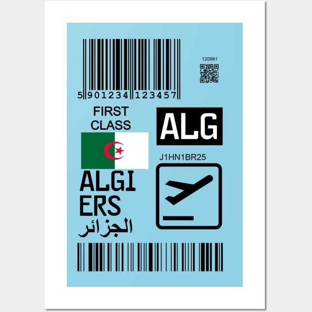 Algiers Algeria travel ticket Wall Art by Travellers